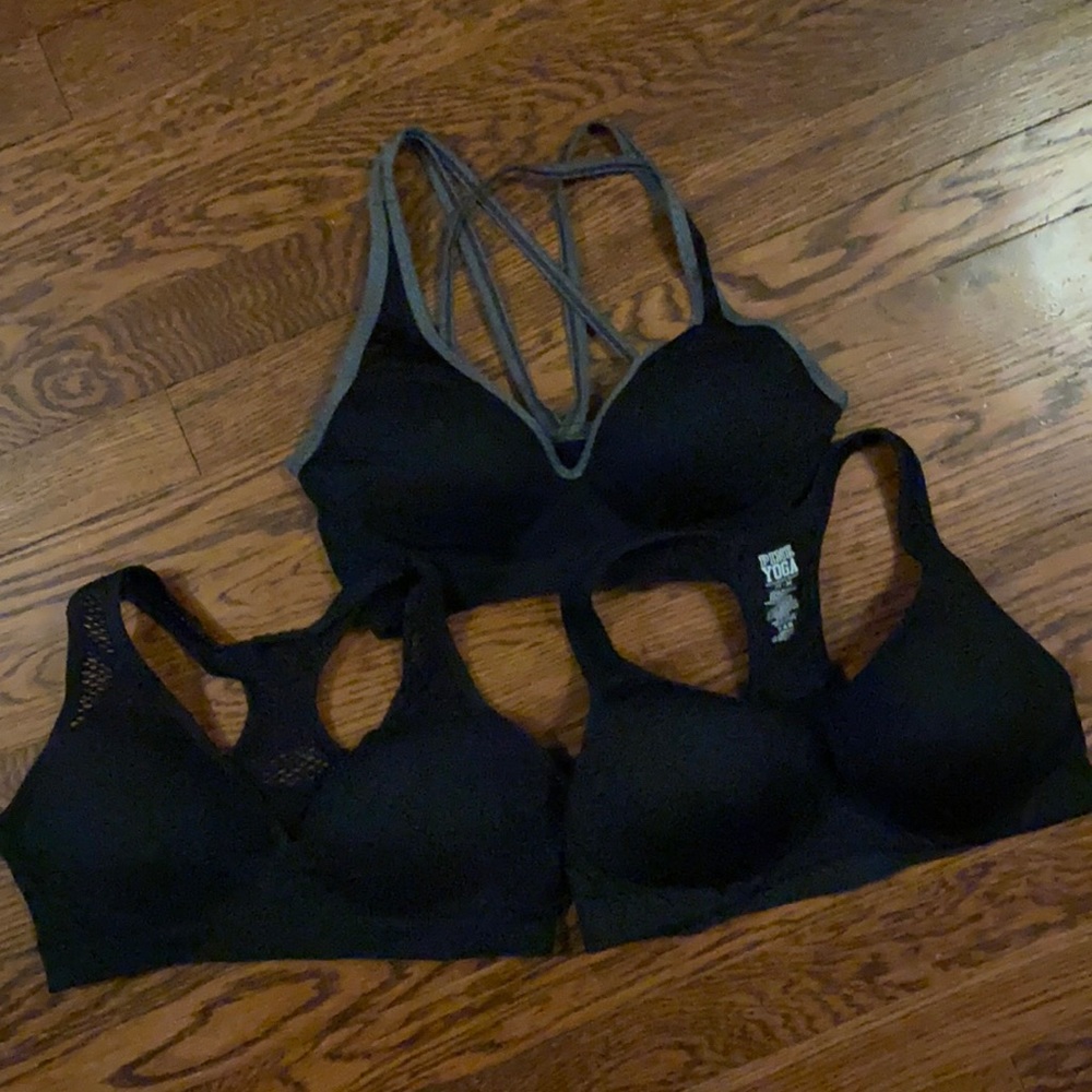 3 Victoria’s Secret Pink push up sports bras M